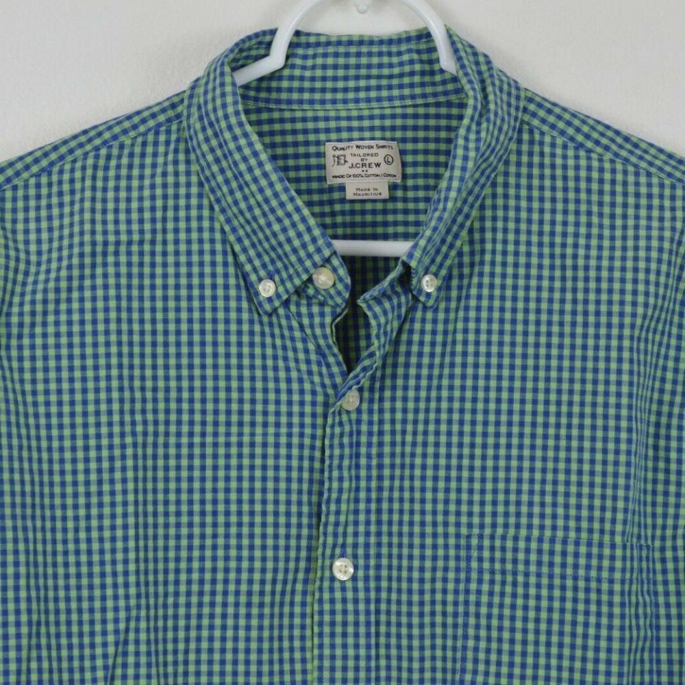 J CREW Large Plaid Cotton Long Sleeve Shirt Button